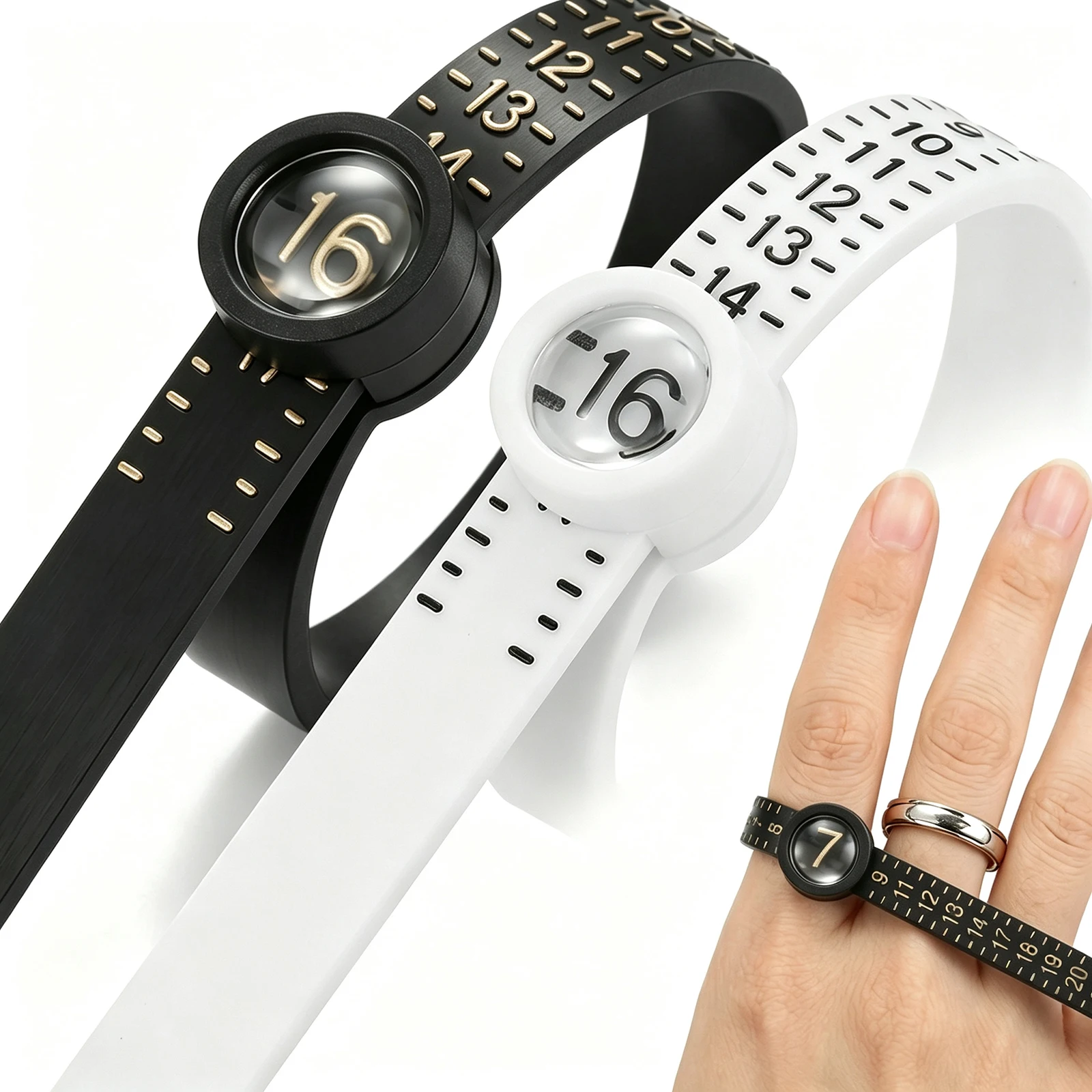 

Ring Size Measurement Tool Magnifying Glass Ring Measuring Tape Ring Sizers Fashion Jewelry Wedding Measuring Tools US/UK/EU/HK
