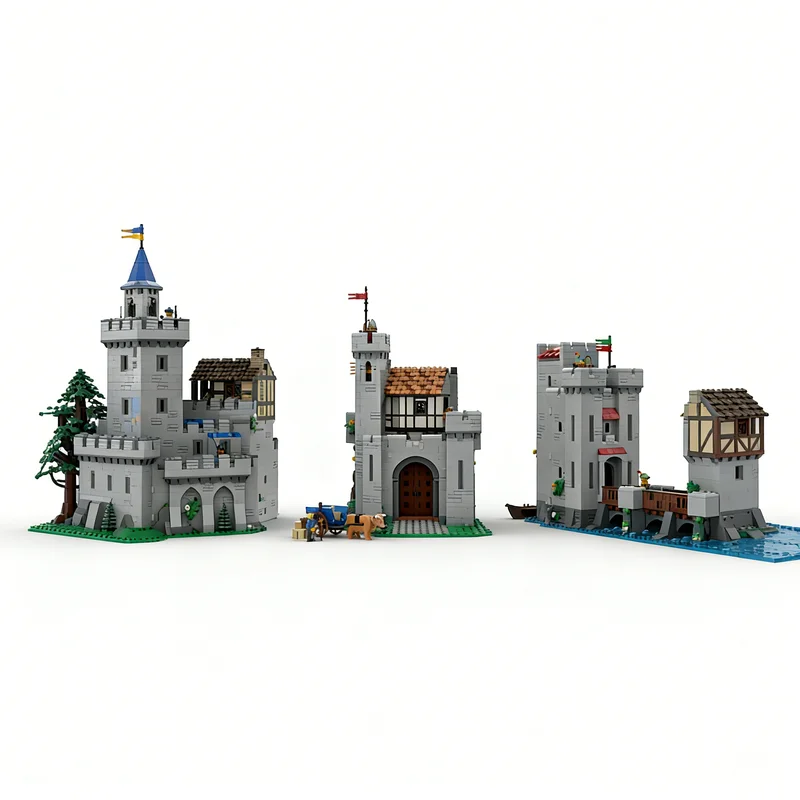 ตัวต่อ MOC ชุดสร้างหอคอยปราสาทป่า 2002 ชิ้น ของเล่นตัวต่อสถาปัตยกรรม DIY ไอเดียของขวัญคริสต์มาส เสริมสร้างการเรียนรู้และความคิดสร้างสรรค์