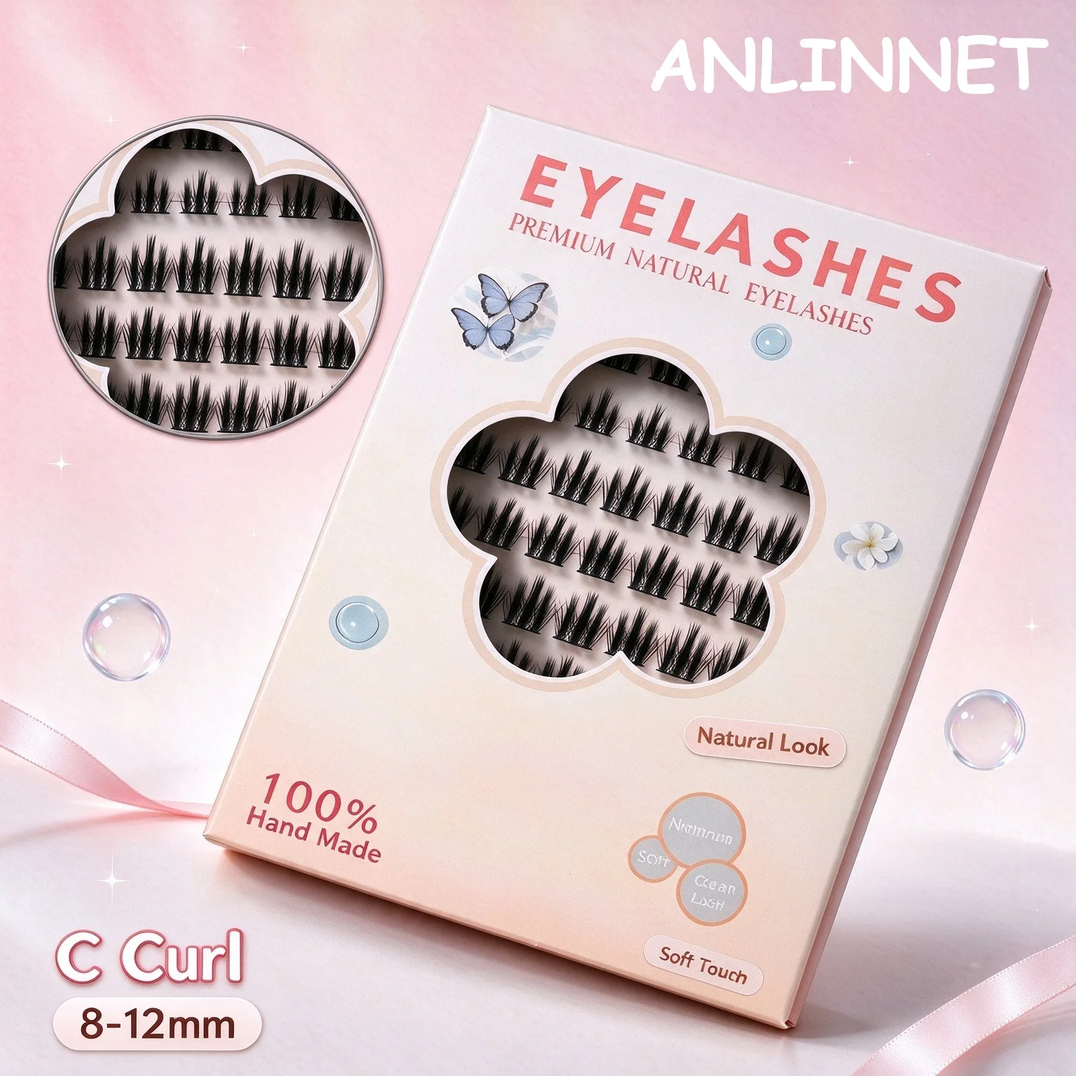 Wild Fluffy Cluster Lashes, 120 Clusters Large Capacity, 8–16mm Mixed Lengths, Messy Airy Texture, Light European Style