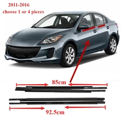 1 or 4 Pieces Saloon Outside Windows Rubber for Mazda3 2011-2016  Glass Protector Black Rubber Strip for Mazda 3 BS1A50640A
