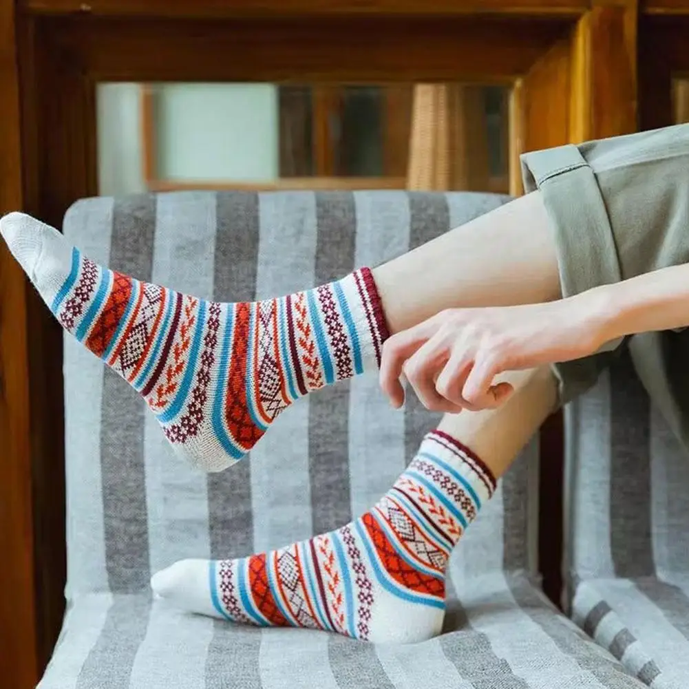 5 أزواج من الجوارب الحرارية للرجال والنساء، جوارب طاقم محبوكة دافئة للشتاء، جوارب رياضية كاجوال بحلقة تيري ناعمة للطقس البارد #5