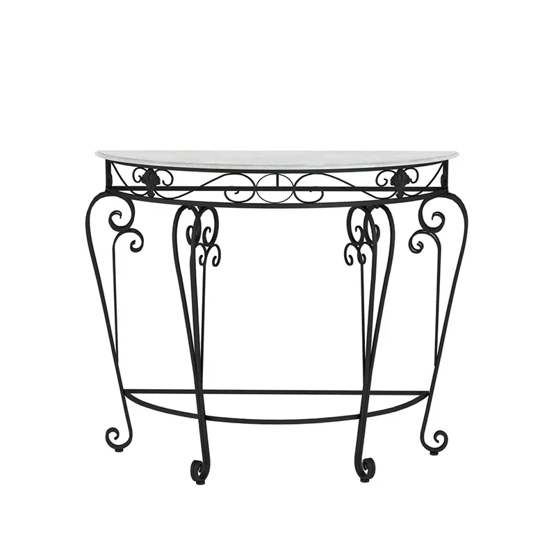 European MDF Entrance Table Living Room Console Table Hallway Semi-round Console  Bedroom Corner Furniture Decor