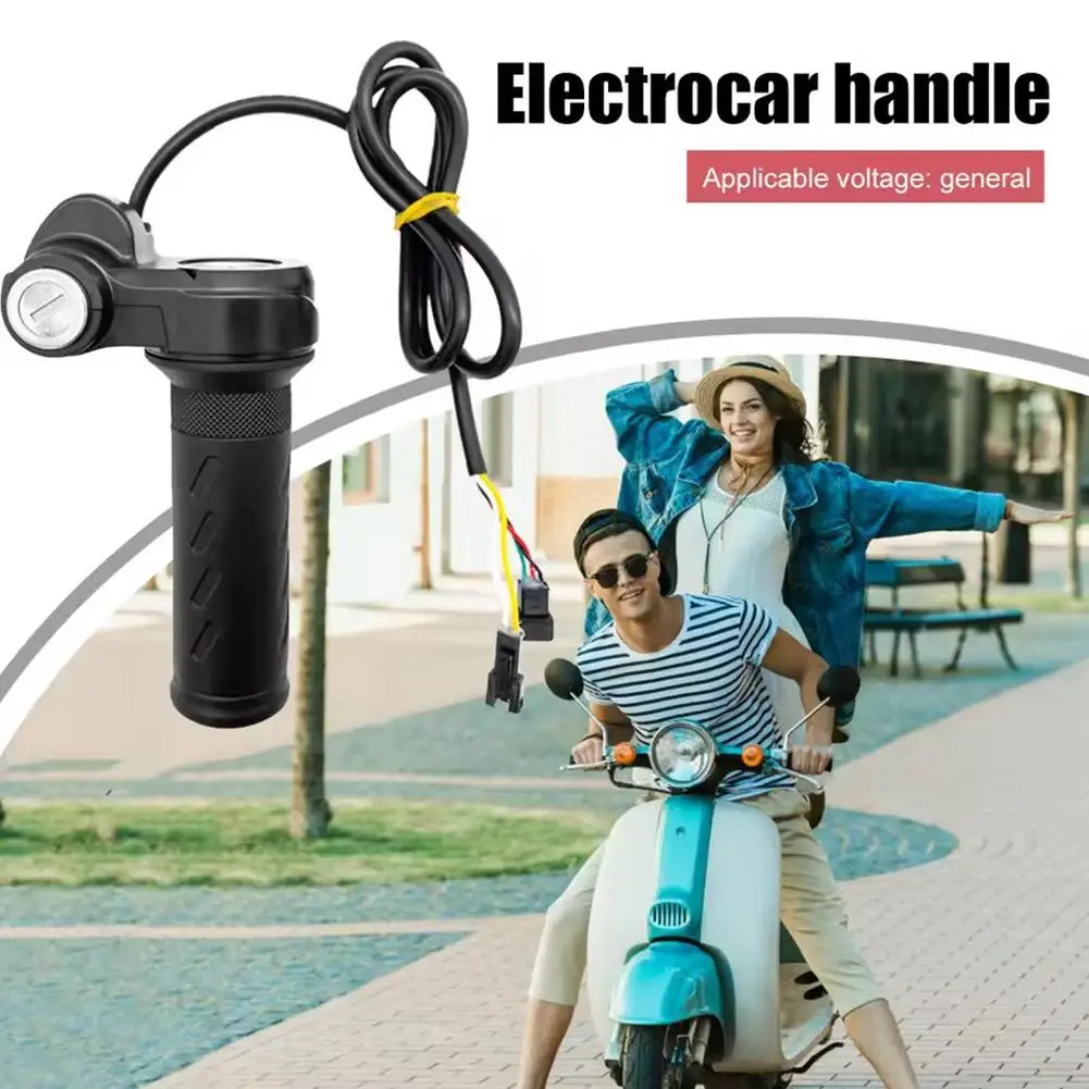 E-Bike Grip Universal Electric Bicycle Scooter with Key Twist Handlebar & Replacement ,Twist Lock Accelerator Q0I8