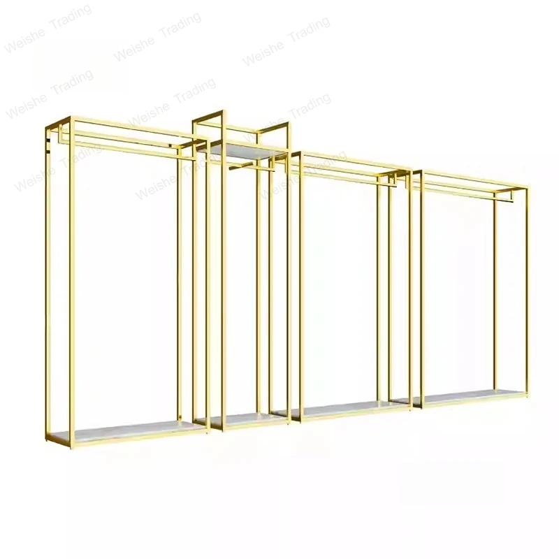Gold Iron Coat Rack High-end Wedding Dress Shop Dedicated Clothes Racks Light Luxury Clothing Store Floor Hanger Display Stand