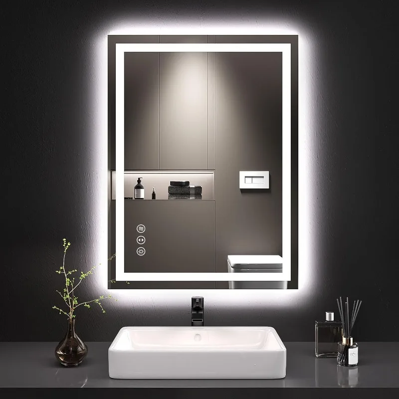 

20X28 LED Bathroom Mirror with Lights Dimmable, Lighted Bathroom Vanity Mirror for Wall, Tempered Glass, Shatter-Proof
