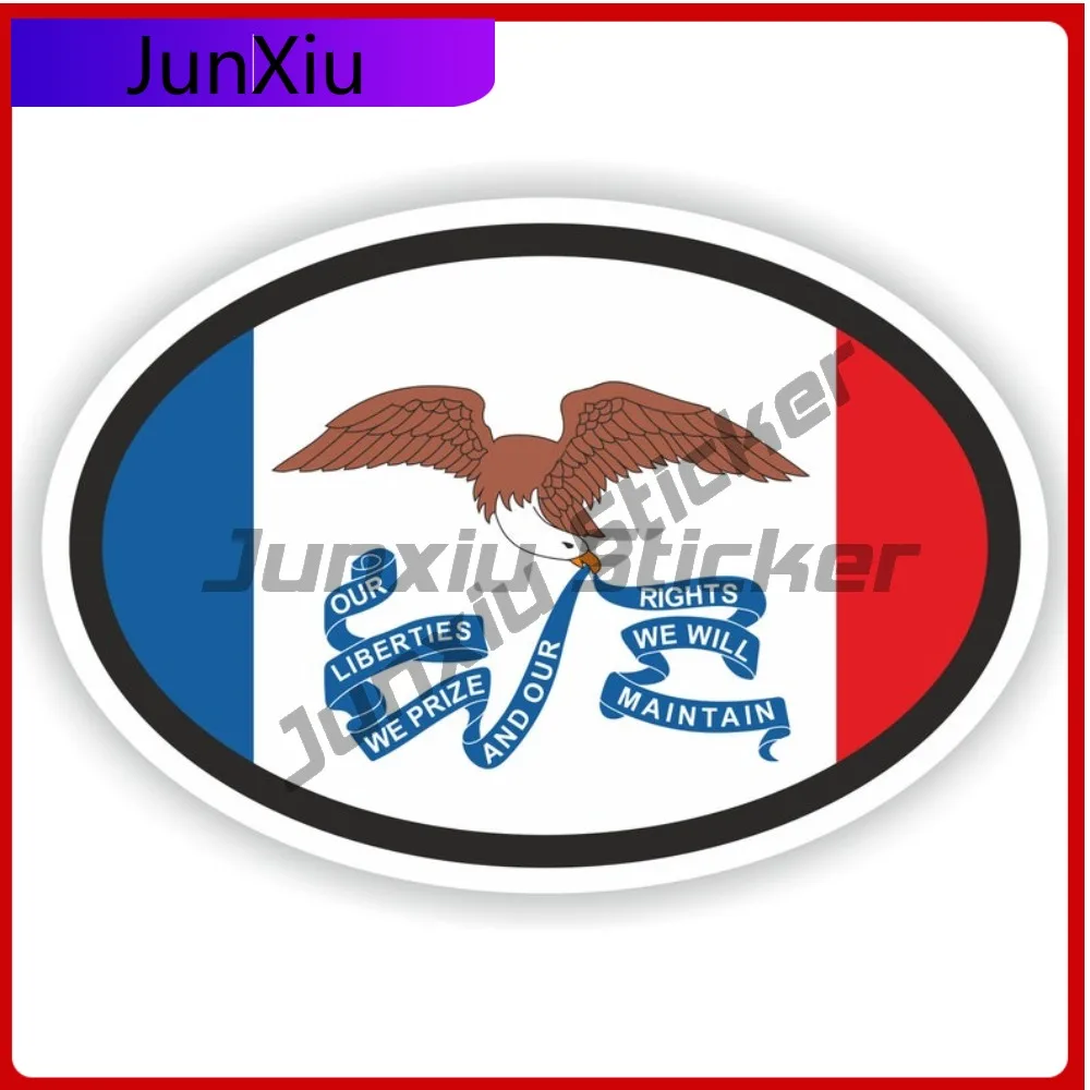 

Iowa Usa Oval Flag Sticker Waterproof Decals Scratch Cover Sticker Custom Vinyl Decal Stickers For Car Personalized Funny Refit