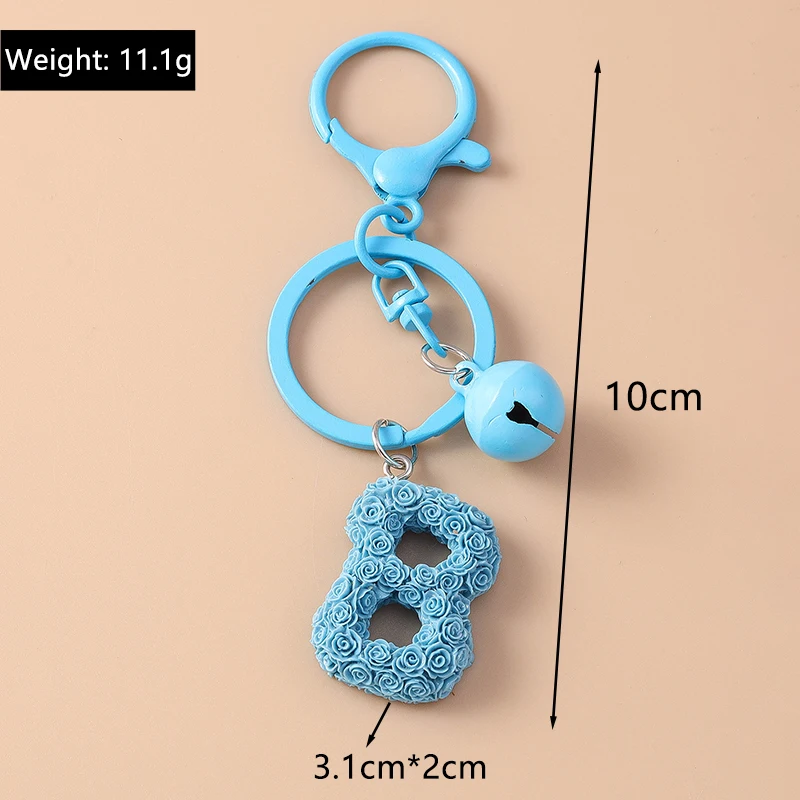 Niedlicher Schlüsselanhänger mit englischen Buchstaben und Glockenmotiv für Damen und Herren, als Auto-Schlüsselhalter, Handtaschenanhänger, Schlüsselring, Accessoire, DIY-Schmuck, Geschenkidee – Detail 7