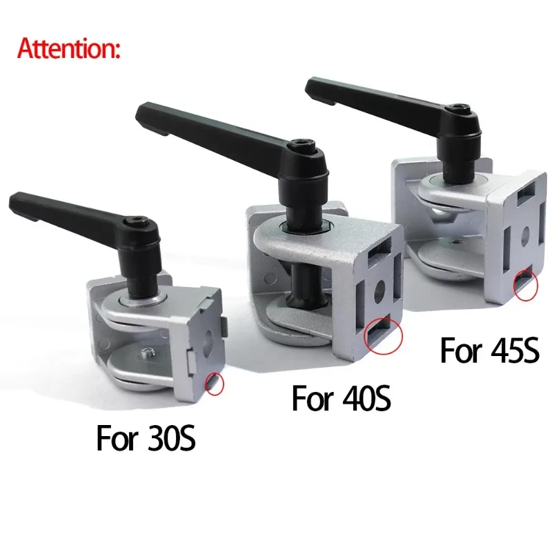 1pcs Die cast zinc alloy Flexible Pivot Joint Connector corner hinge for Aluminum  Profile fittings Right angle30/40