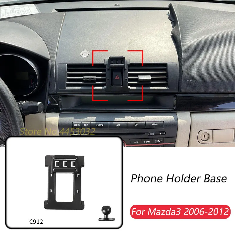 Car Phone Holder Base Special Mounts For Mazda 3 2006-2012 Fixed Air Outlet Bracket Base Accessories With Ball Head 17mm