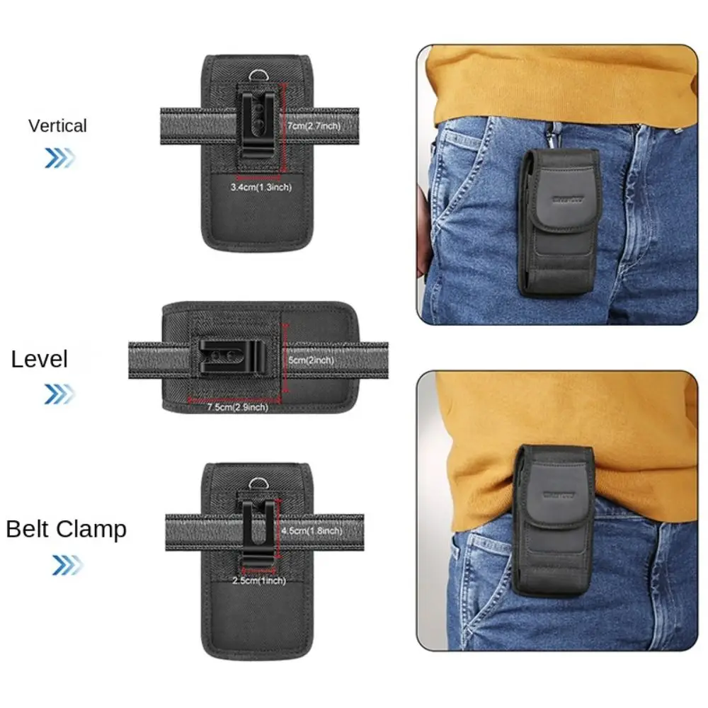 

With Belt Loop Mobile Phone Waist Bag Wear-resisting Vertical Nylon Cell Phone Belt Clip Attached Durable