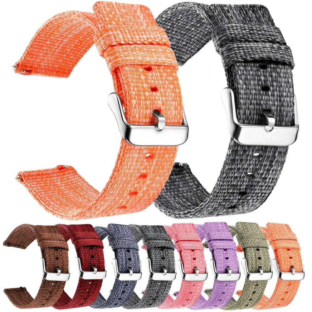 20mm 18mm 22mm 24mm Nylon Strap Band for Samsung Galaxy 3 4 5 Pro 46 42mm Gear S3 Active2 Wrist Band for Huawei Watch GT2 3 PRO