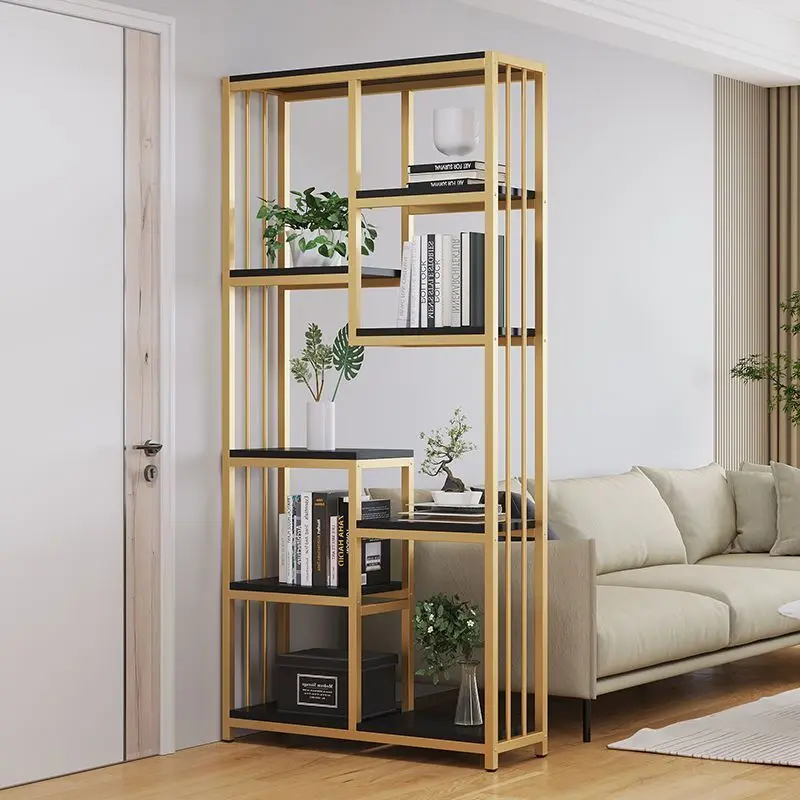 Living room shelf Floor-to-ceiling flower pot rack Partition simple bookshelf Creative flower rack Balcony Living room Bogu rack