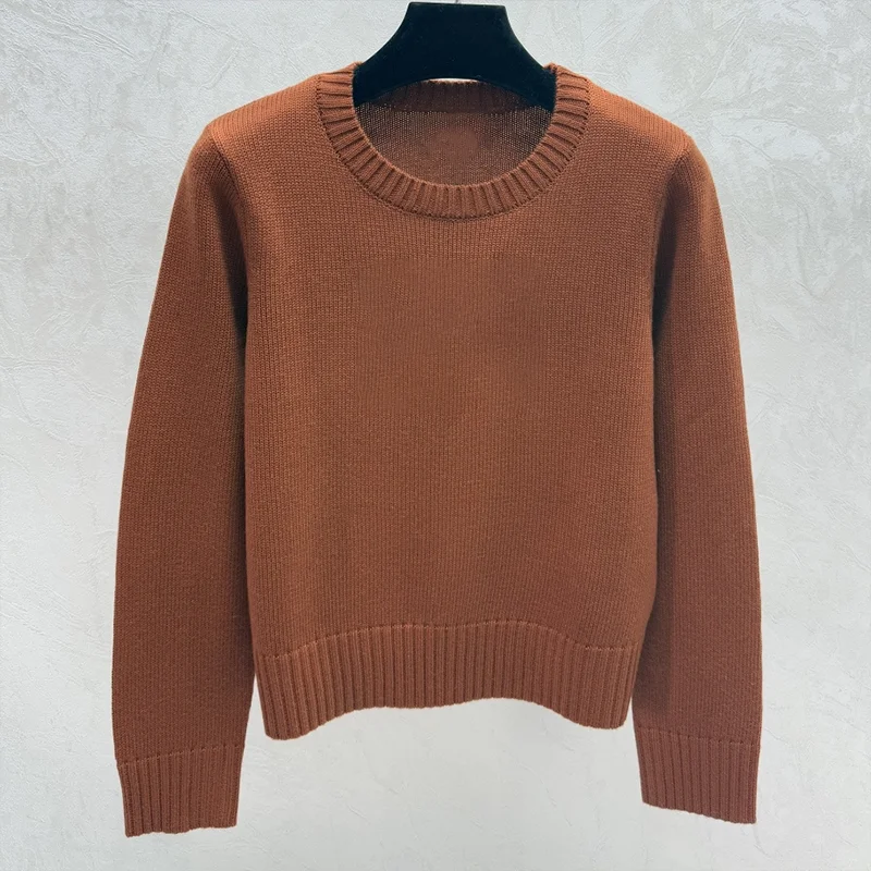 

Top quality Color-mixed pattern woman round-neck pullover - simple sweater for autumn and winter 251206127