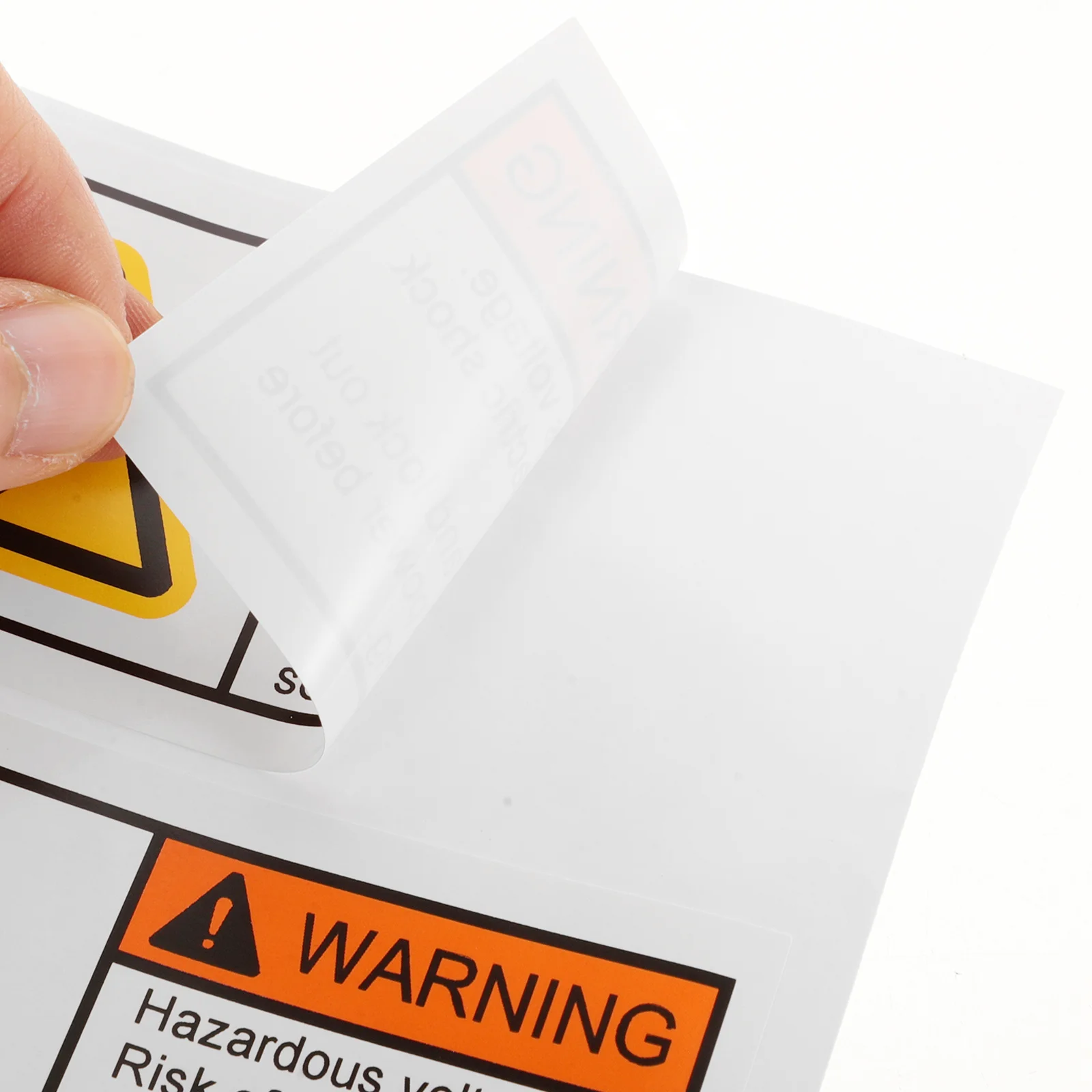 2 Pcs Voltage Identification Label Stickers Warning Electric Shocks Decals for Caution Refrigerator Sign Synthetic Paper High