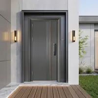 Made in China Fashionable Aluminum Alloy Entrance Door 3D Wavy Carved High End Security Doors Intelligent Finished Hinged Doors 3