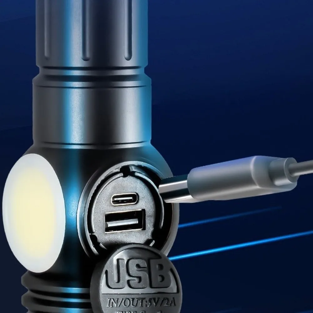 USB قابلة للشحن مصباح ليد جيب الكشاف مقاوم للماء التخييم ضوء COB الجانب مصباح المغناطيسي الجذب المحمولة الإضاءة المشي لمسافات طويلة #3