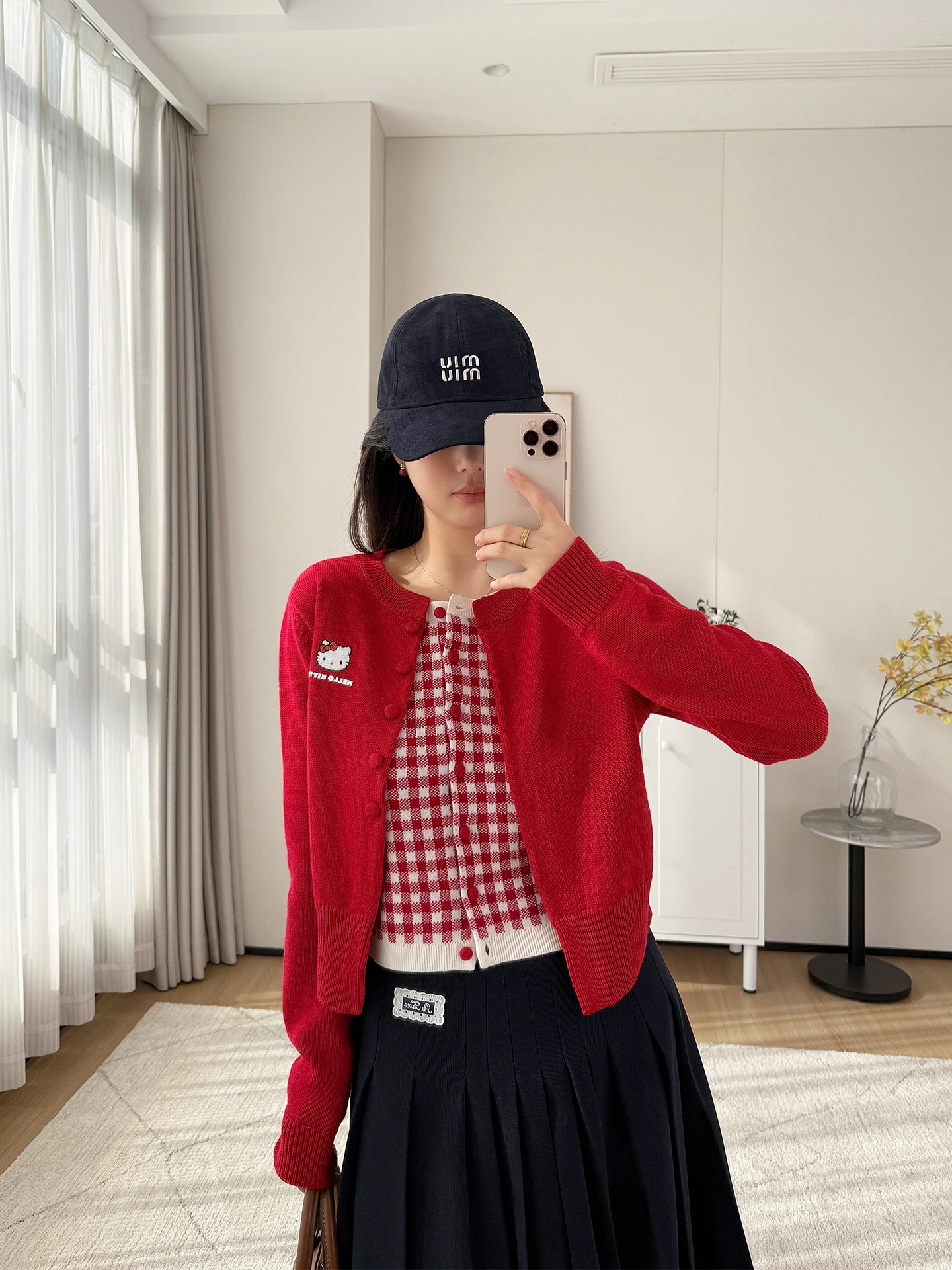 

Кардиган женский вязаный шерстяной с узором Katie, красный, праздничный, повседневный, прямого кроя, с длинными рукавами