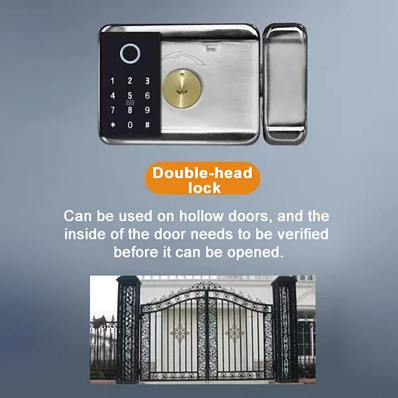 TTLock with Gateway Tuya Smart Door Lock Double Side Fingerprint + Password + IC Card + Key Unlocking IP65 Home Electronic Locks
