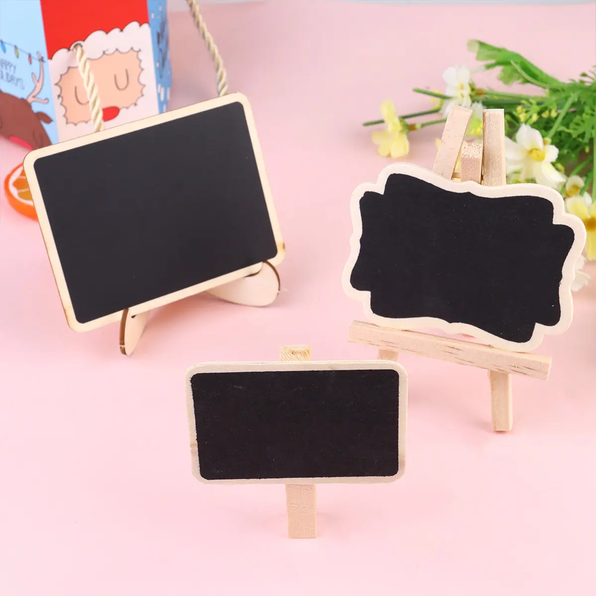 mini-quadro-negro-de-madeira-para-mensagens-exibicao-de-precos-aderecos-fotograficos-com-clipe-quadrado-e-suporte-em-espinha-de-peixe