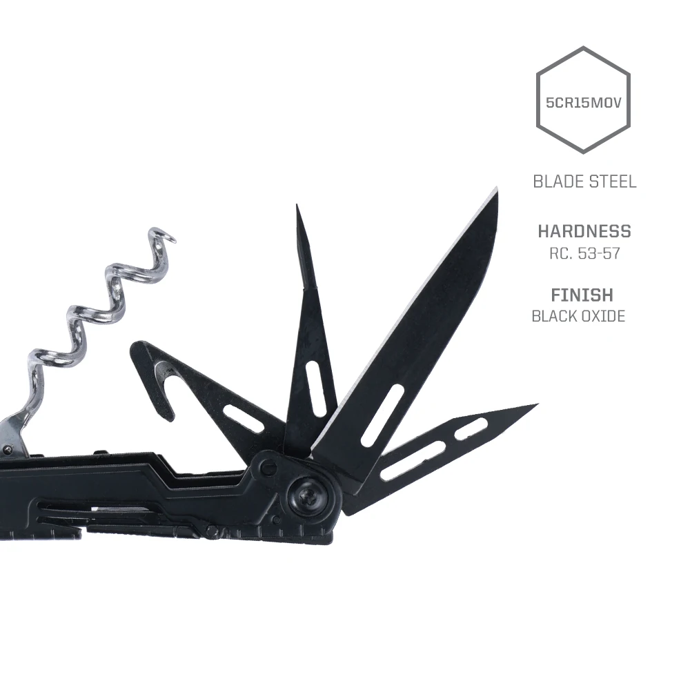 أداة PowerLitre المدمجة متعددة الأغراض خفيفة الوزن ومتعددة الأغراض مع فتاحة زجاجات لحقائب الظهر الخارجية وEDC (PL1002-CP)