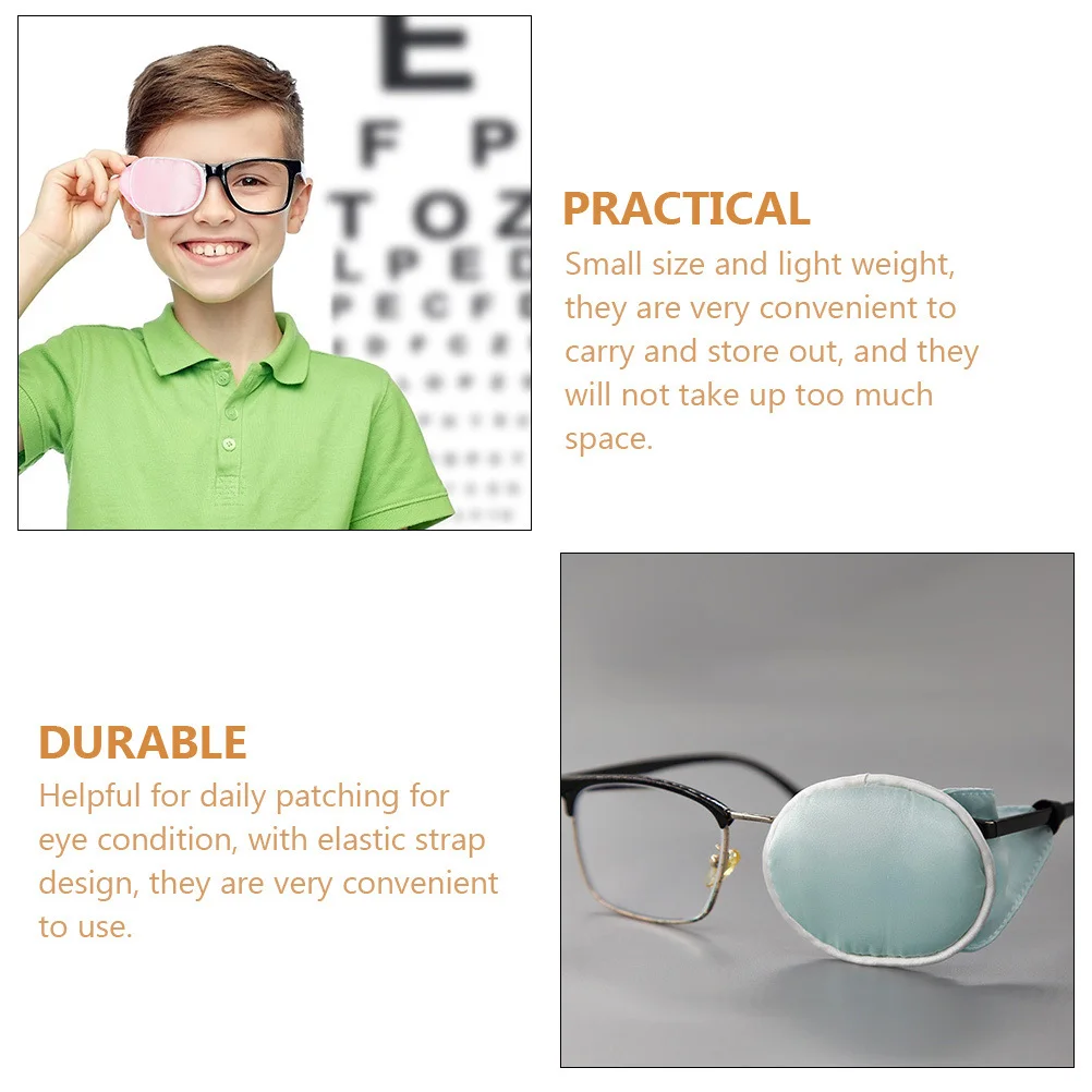 2Pcs Eye Cover Amblyopia Eye Patches Elastic Strap Design Portable and Convenient for Vision Training Exercise