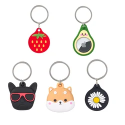 fashion Cute For AirTags Cute avocado Dog Cartoon Strawberry Silicone Protection Protective Case For Apple Locator Tracker Cover