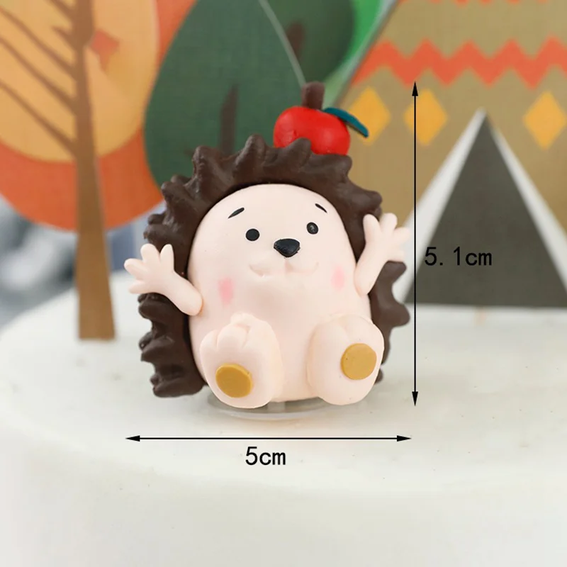 Waldtier Thema Cupcake Topper Igel Schaukel Kuchen Topper Figur Puppe Kinder Baby Dusche Geburtstag Geschenk Woodland Party Dekor – Detail 4