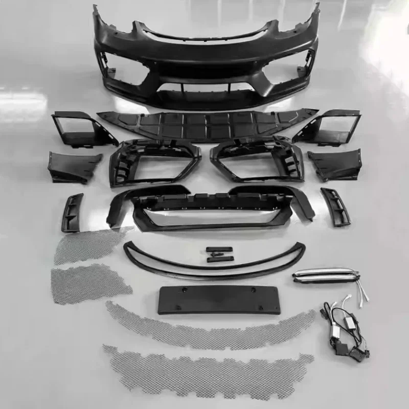 

Передний бампер, решетка дневных ходовых огней в сборе для Porsche 981, модифицированный корпус в стиле GT4, автомобильные аксессуары