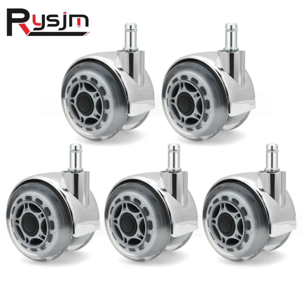 

5 Pcs/Lot Universal Mute Wheel Office Chair Caster Replacement Heavy Duty Caster Wheels Quick & Quiet Rolling Chair Casters