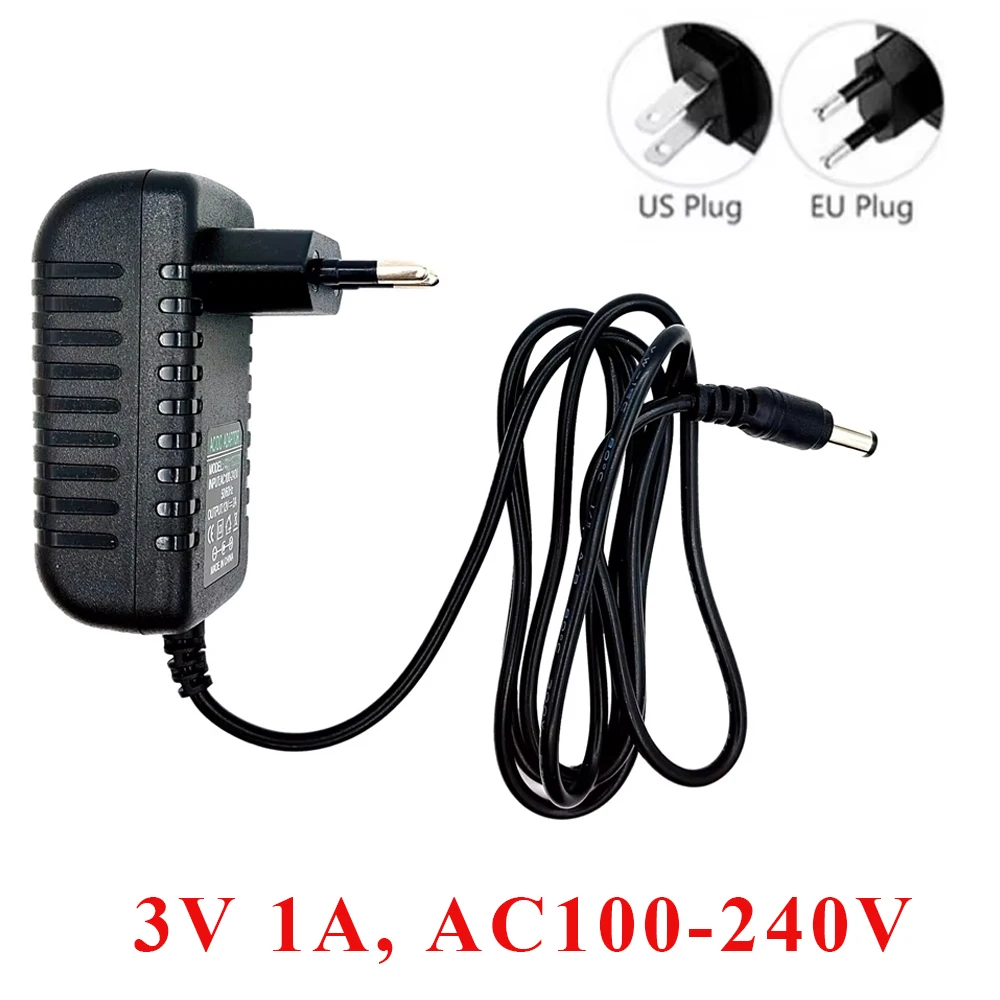 1PCS AC Converter Adapter 100-240V DC 3V 1A Power Charger EU/US Plug