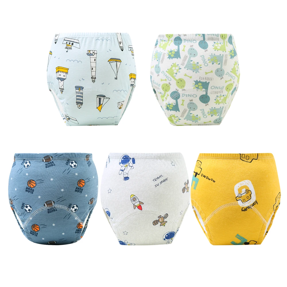 

5PC Waterproof Reusable Cotton Baby Training Pants Infant Shorts Underwear Cloth Baby Diaper Nappies Panties Nappy Changing