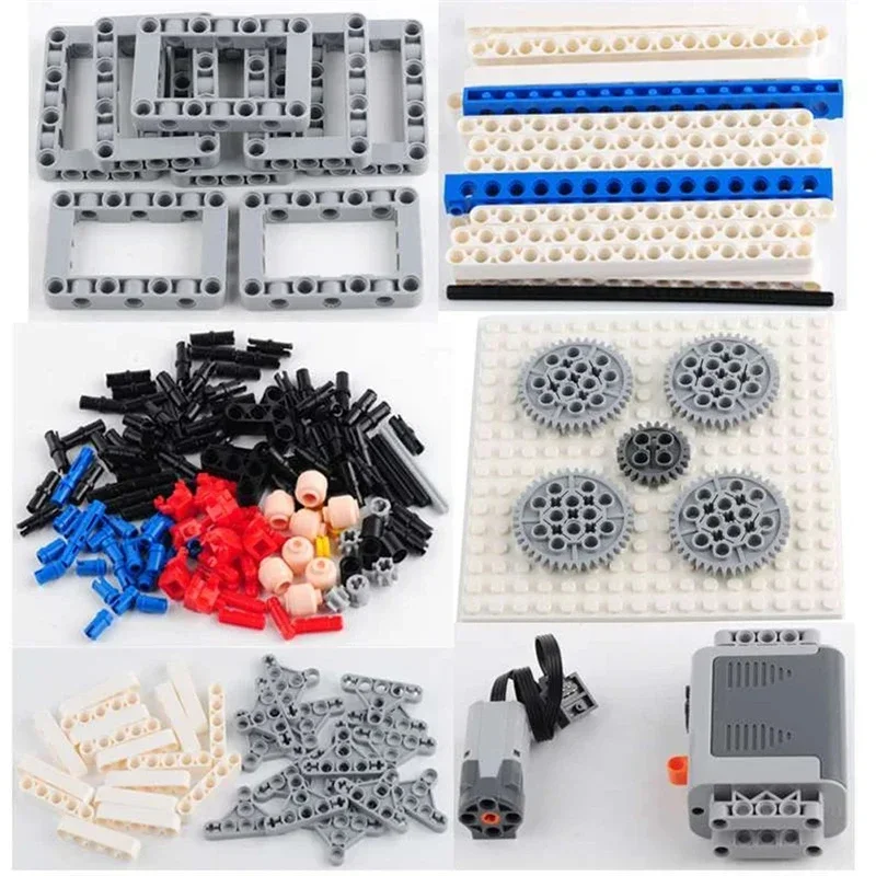 Nuevo Kit de ladrillos técnicos de noria eléctrica MOC, caja de batería AA, Motor 8881 M, funciones de potencia 8883, bloques de construcción DIY, regalos de juguete