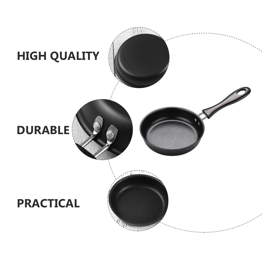 

2pcs Mini Pan Non-Stick Iron Cookware For Breakfast Omelette Cooking Household Kitchen Egg Frying Pan Use Black