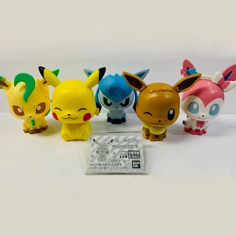 

Pokemon Piakchu Eevee Family Q Version Action Figure Glaceon Sylveon Big Head Series Model Ornament Unisex