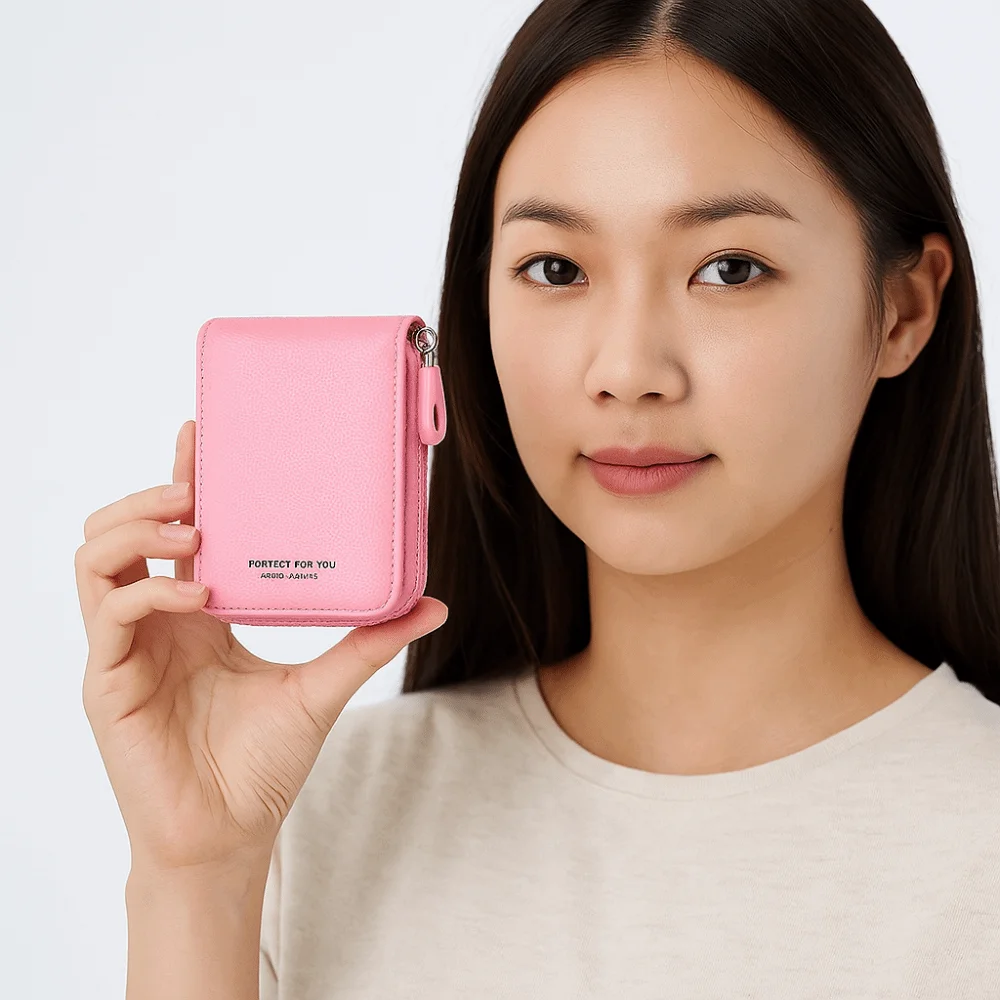 

Ретро ультратонкий женский короткий кошелек на молнии, многофункциональный, из искусственной кожи, с держателем для карт, короткий клатч, кошелек для монет, дорожный