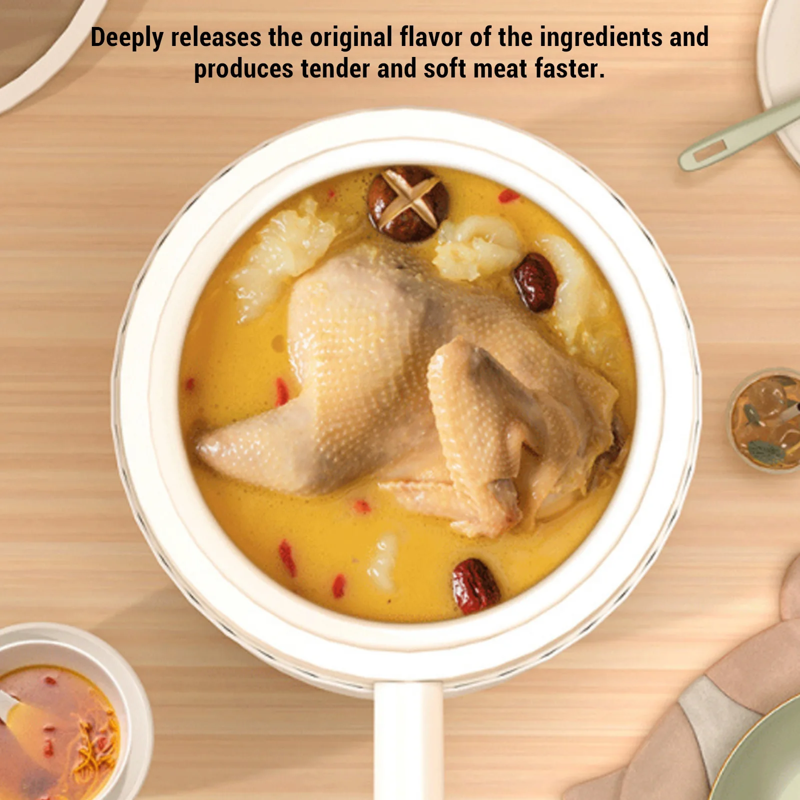 Mini Rice Cooker Stainless Steel Multifunctional Electric Hot Pot Mini Soup Cooker for Dorm Office Travel
