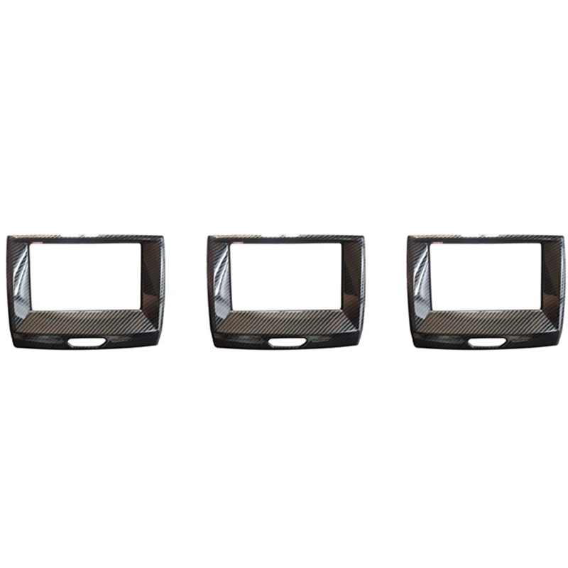 3X For Ford Ranger Everest Endeavor 2015+ Carbon Fiber Inner Center Navigation Cover Trim Frame Decorator