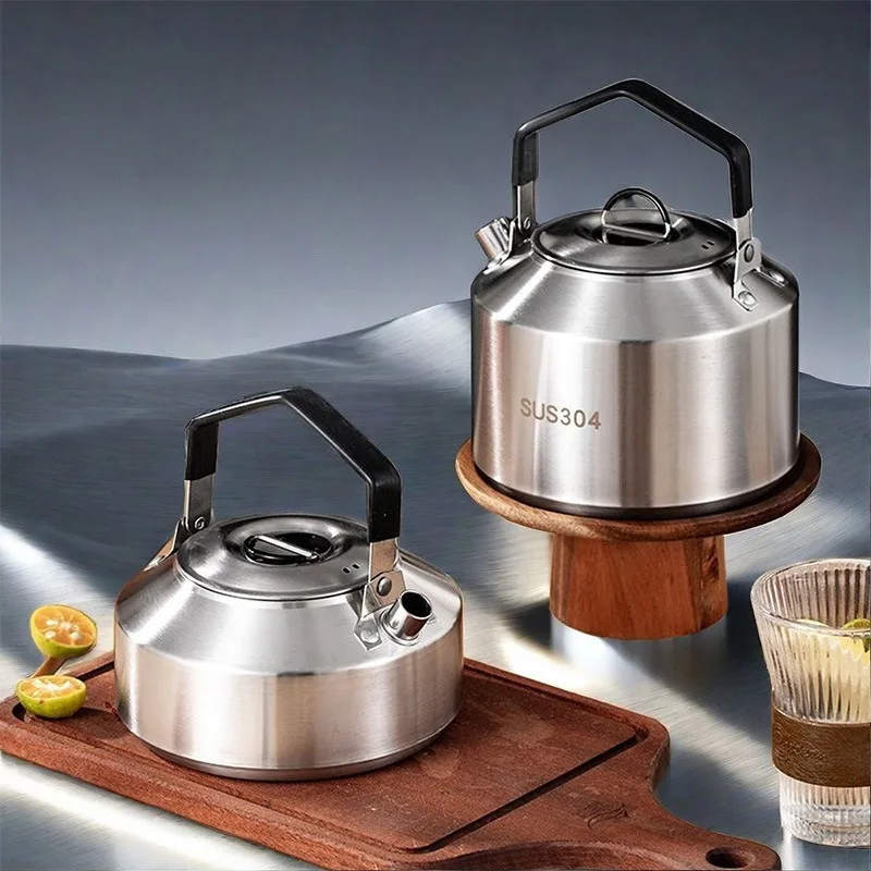 

Утолщенный чайник из нержавеющей стали 304, креативная алмазная ручка, портативный уличный чайник, бытовой чайник для пикника, кемпинга, горшок для воды