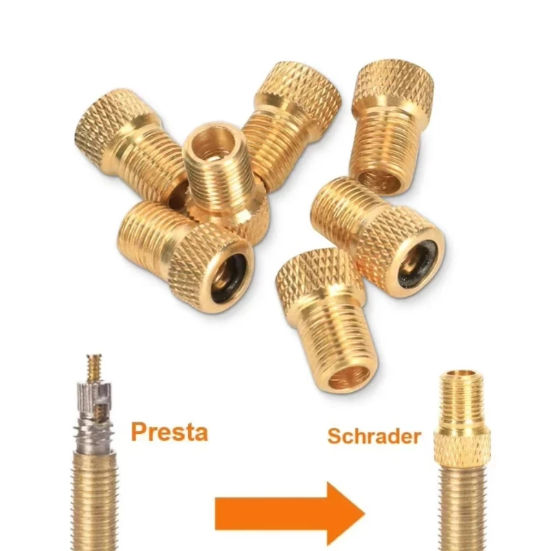

2-16PCS Valve Adapter Pump Convert Presta To Schrader Copper Valve Adaptor Wheels Gas Nozzle Tube Tool Bike Bicycle Accessories