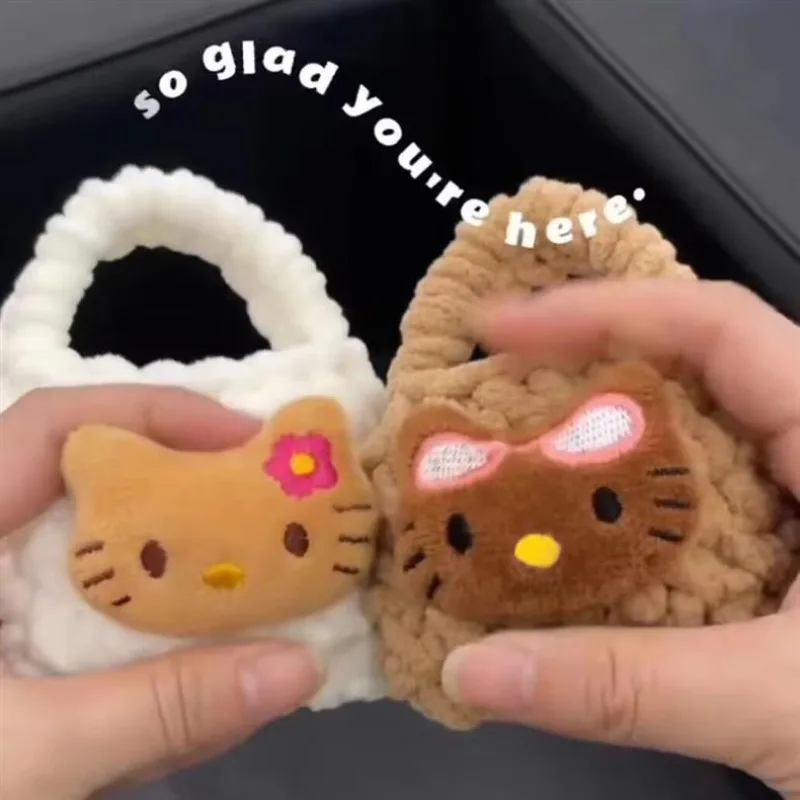 

Новый милый противоударный чехол для наушников Sanrio Hello Kitty Hawaii Black Kitty, мини-кошелек для монет, подарок для девочек