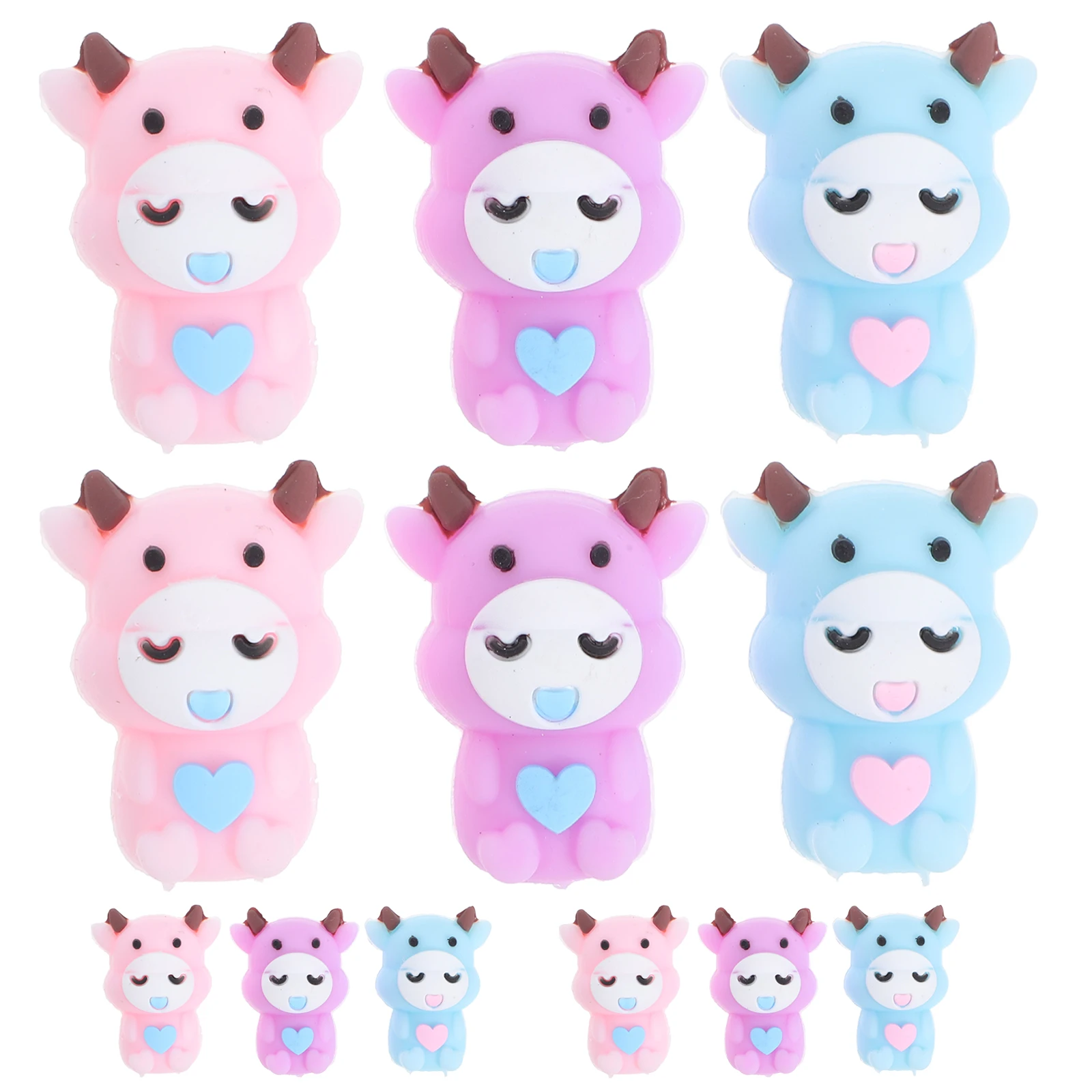 

12 Pcs Animal Pen Set Adorable Pencil Extenders Cute Caps Cartoon Covers Cattle Topper Pens Silica Gel