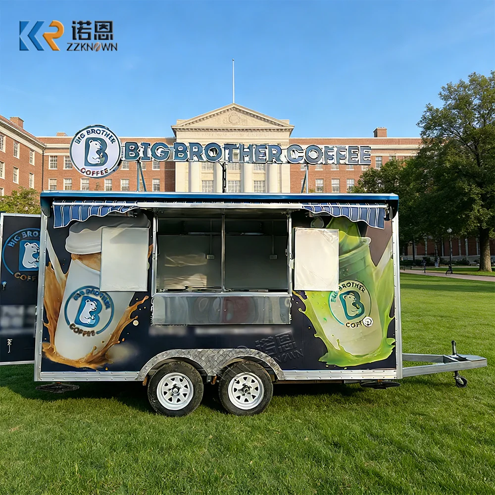 Custom Restaurant Barbecue Mobile Food Truck with Full Kitchen and Bar for Coffee Shop Bakery Kitchen Food Truck Hot Dog Cart