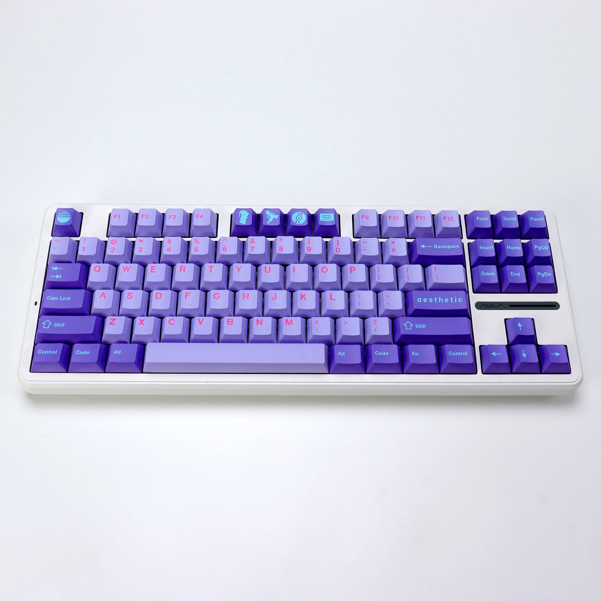 KBDiy 143 Keys/Set Mechanical Keyboard Keycaps Custom Cherry Profile GMK Vaporwave Keycap PBT Purple Five Sides Sublimation DIY