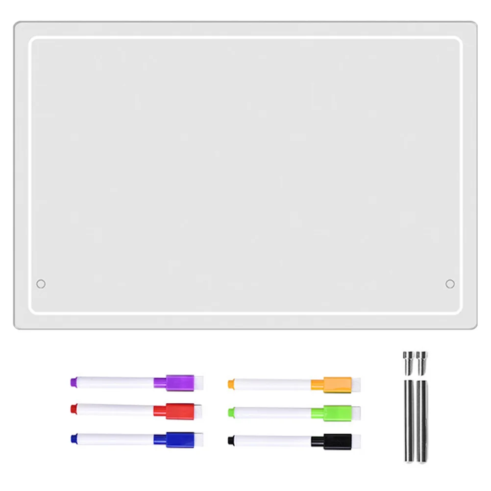 1 Set Acrylic Message Transparent Desktop Memo For Students Home Office School Supply Tabletop Whiteboard Planner Erasable Note