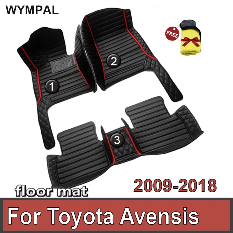 Floor Mat For Toyota Avensis Wagon T270 2009~2018 Anti-dirt Car Mats Luxury Leather Mat Tapets Para Carro Carpet Car Accessories