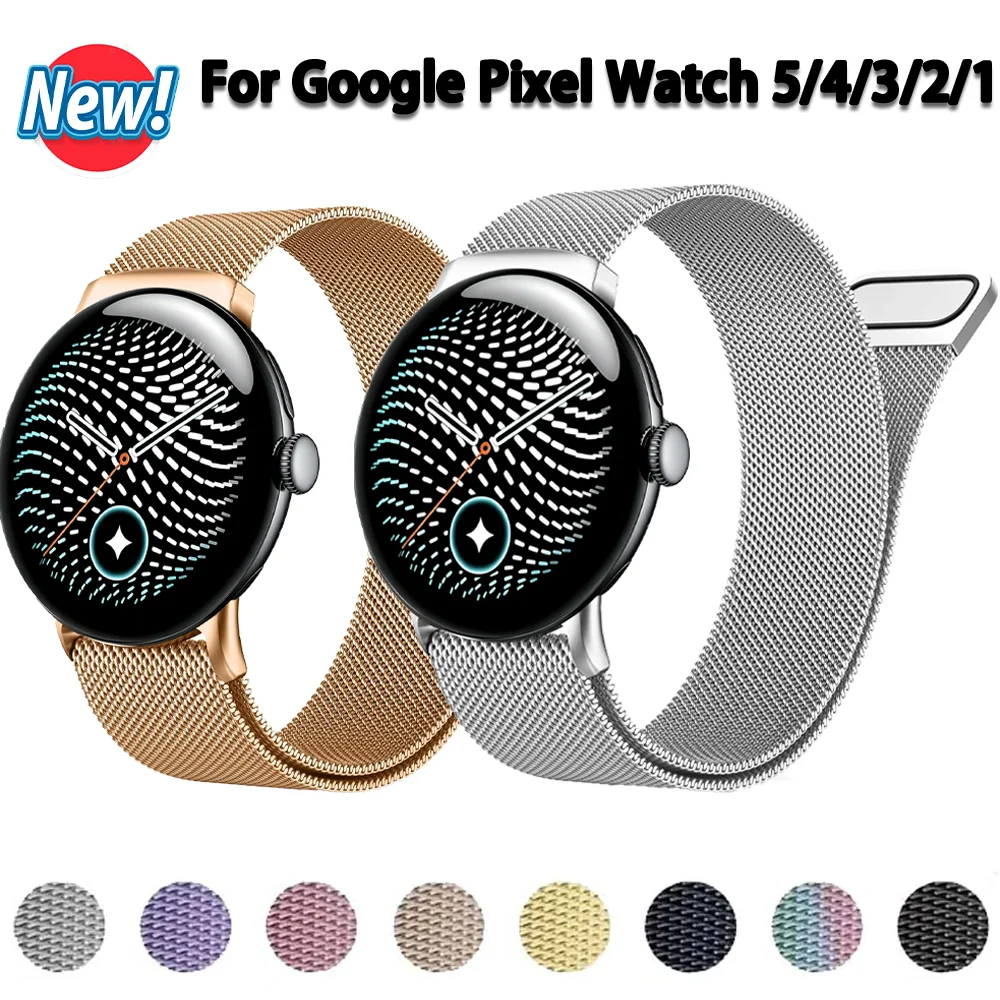 Milanese-Armband für Google Pixel Watch 5/4/3/2/1, 45 mm, 41 mm, magnetisches Armband, Handgelenksband für Google Pixel Watch 5/4, Metallarmband.