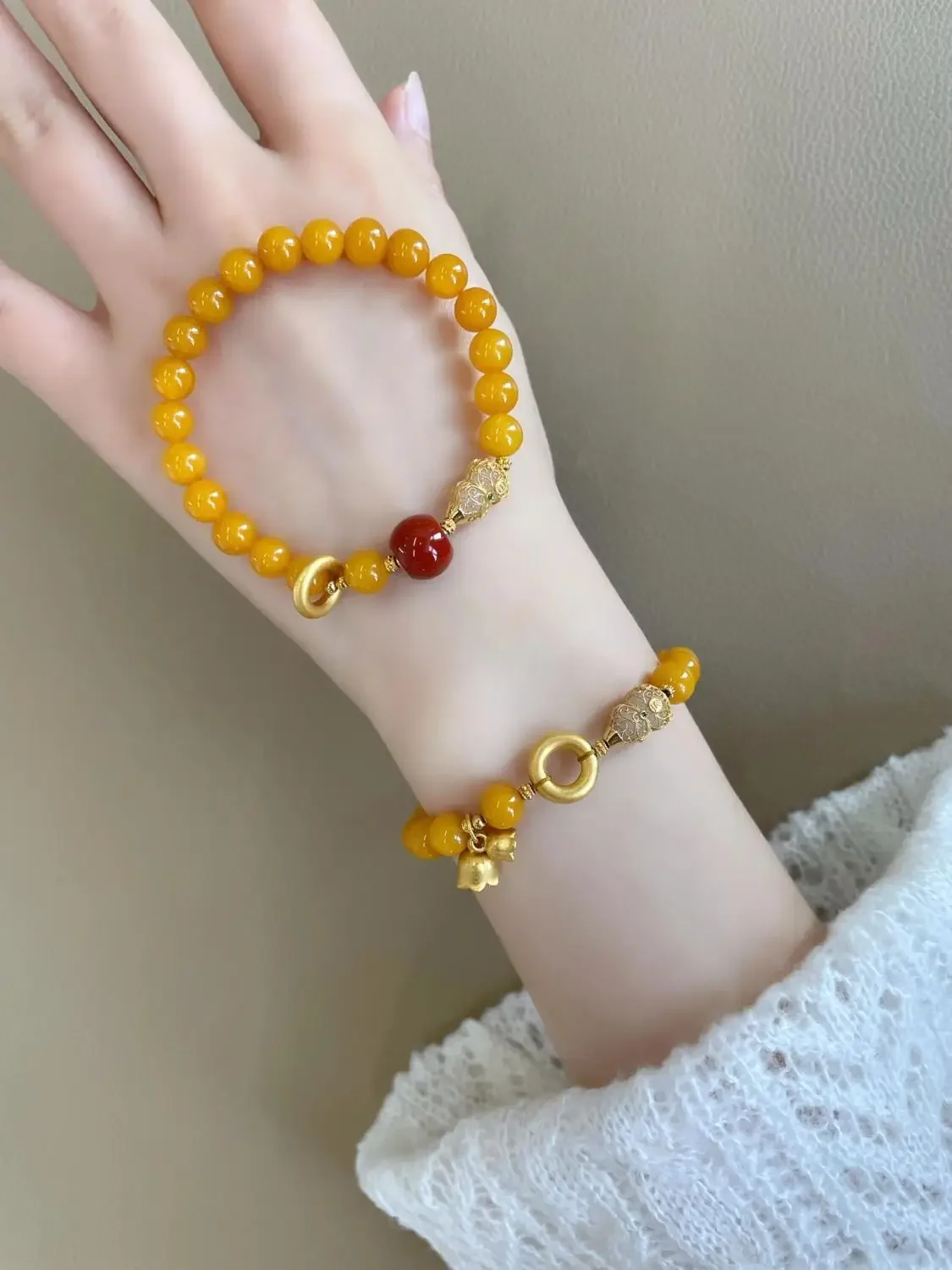 Suzuki Ruyi-pulsera de calabaza de bloqueo, exquisita sensación fresca, regalo de cumpleaños, joyería ligera de lujo, sensación de alta gama, cadena de mano de llegada