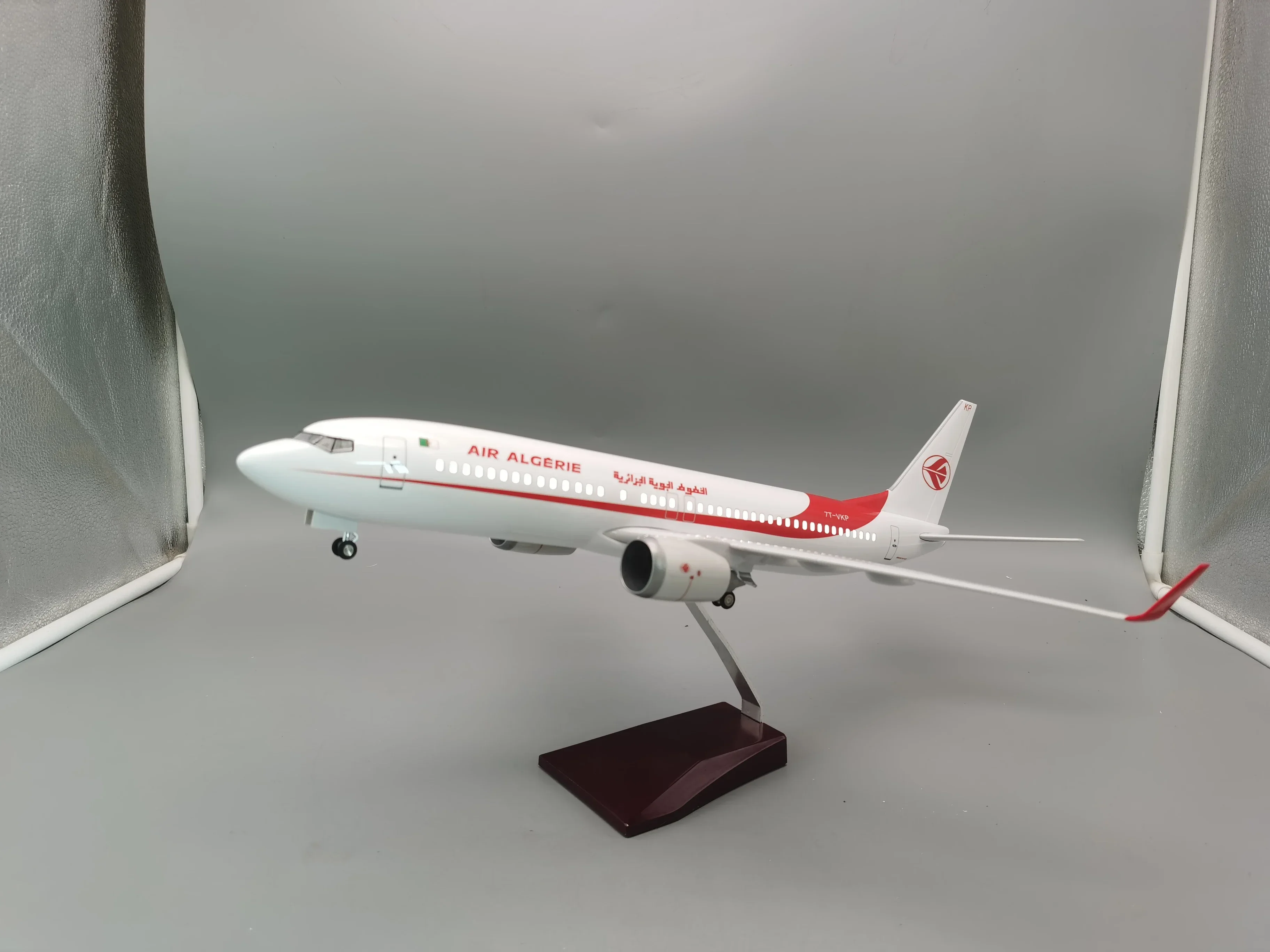 47CM1/85 Scale Boeing B737-800 Model Air Algerie Base Alloy Metal Airplane Airliner Display Stand Adult Boys Children Collection