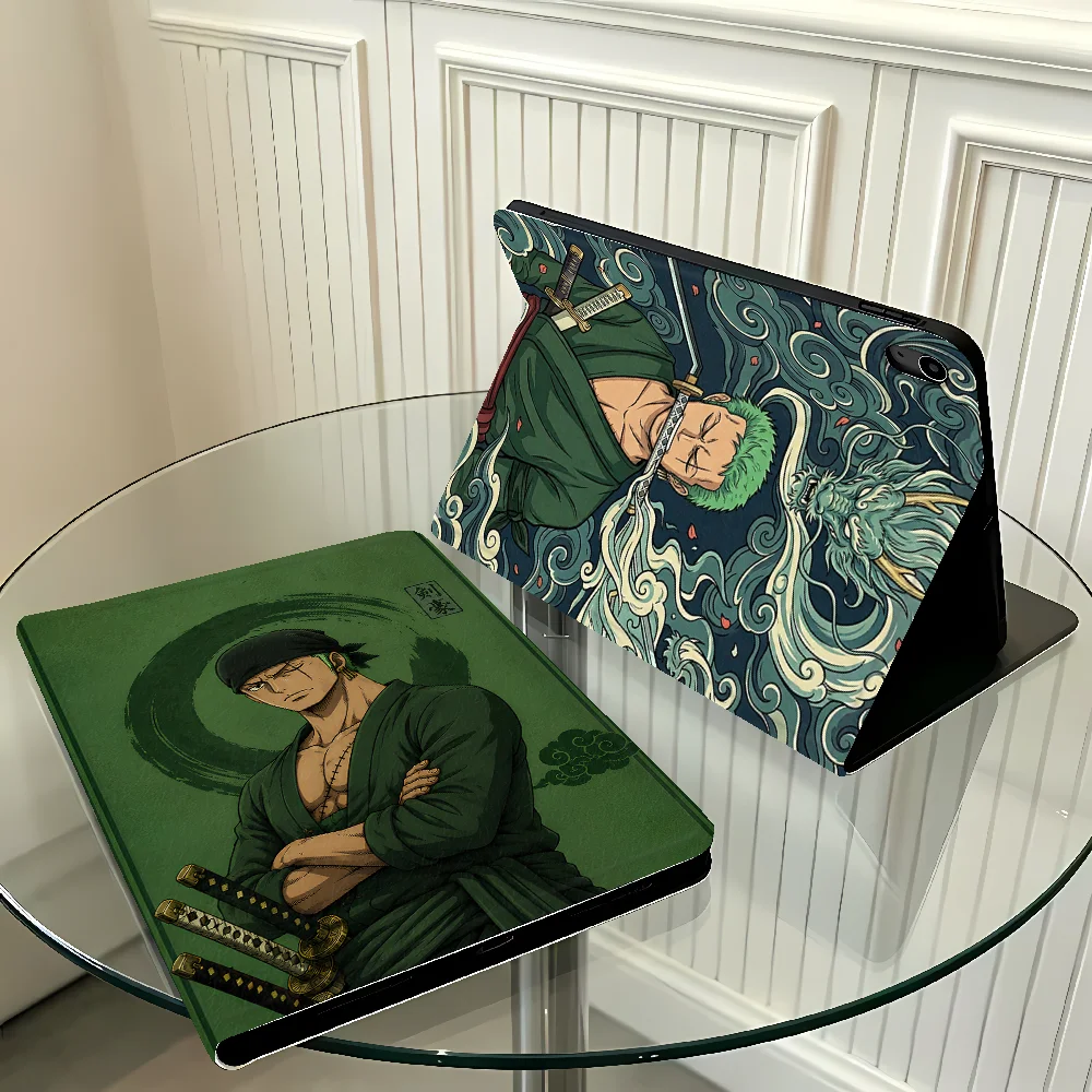 One Piece Zoros with Pencil Slot Case for Apple iPad Pro11 13 10th 7/8/9th Air 11 13 M4 M3 M2 A16 2026 Air 4/5/6th