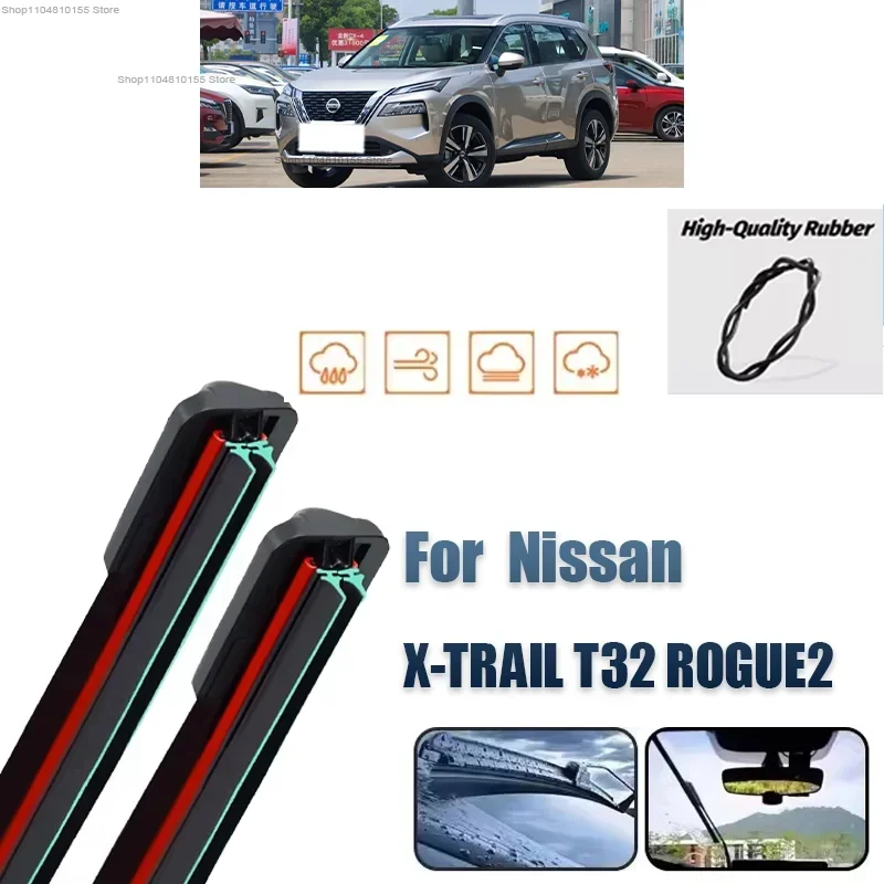 

Car Windshield Windscreen Front Rear Wiper Blade Nature Rubber Accessories For Nissan X-Trail T32 Rogue 2 26"17"12" 2014-2018